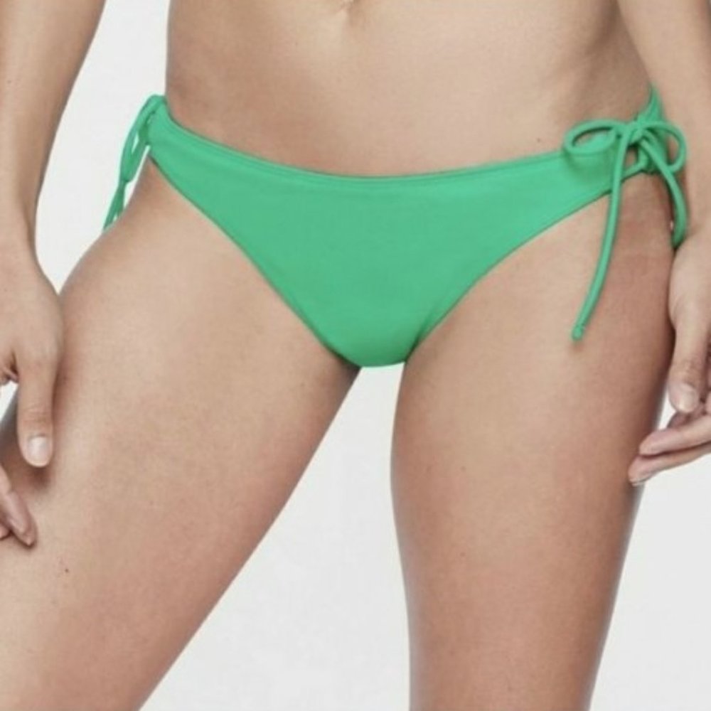 Athleta Notsostring Green Bikini Swim Bottom ** Small ** EUC !!